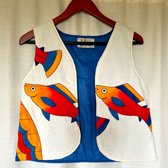 Julia Pinkham hand painted custom vest - Picture 1 of 13